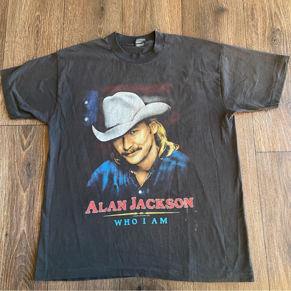 Screen Stars Other - Vintage 1994 Alan Jackson Who I am country music graphic double sided shirt XL
